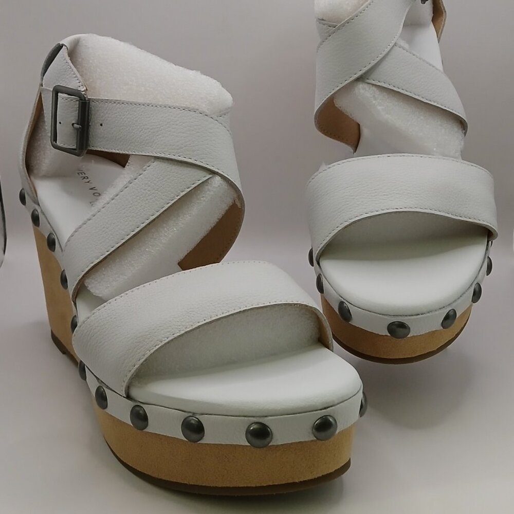 Very Volatile Zitola Leather Wedge Sandals - 9M